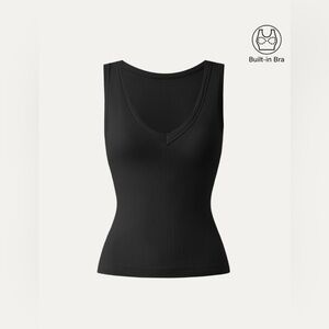 NWT OGL Cotton Air Stretchy V-neck Cotton New Airy Brami Tank - Black Size S